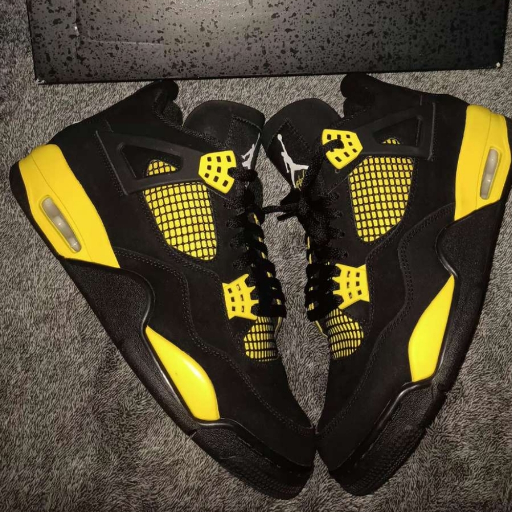 Jordan Black and Yellow Sneakers